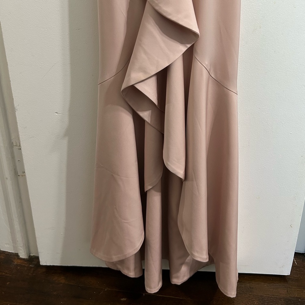 NBD Revolve Light Me Up Ruffle Blush Pink Gown - Picture 5 of 7
